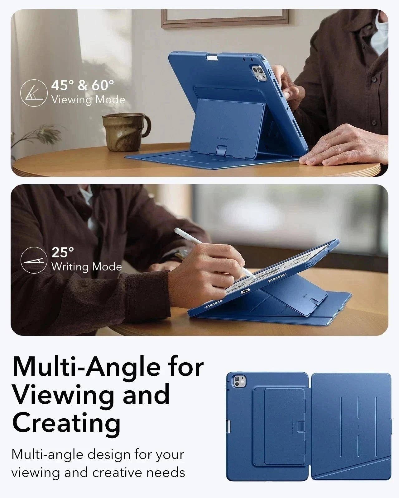 iPad Pro 11" (2024) Flip Magnetic Case with Pencil Holder - Navy Blue ESR ESR