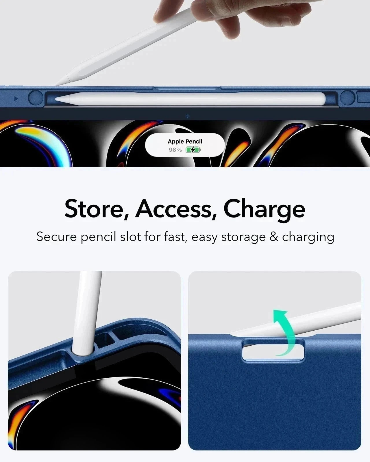 iPad Pro 11" (2024) Flip Magnetic Case with Pencil Holder - Navy Blue ESR ESR