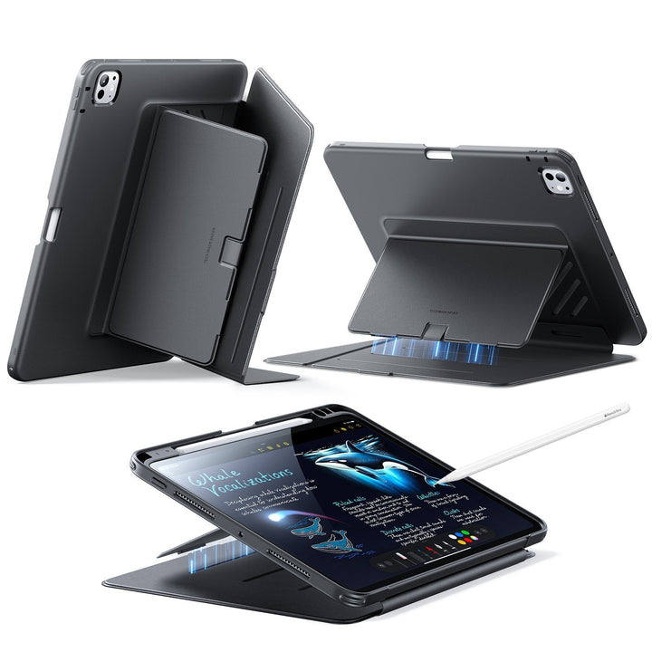 ESR iPad Pro 11" 2025 Flip Magnetic Case with Pencil Holder in Black