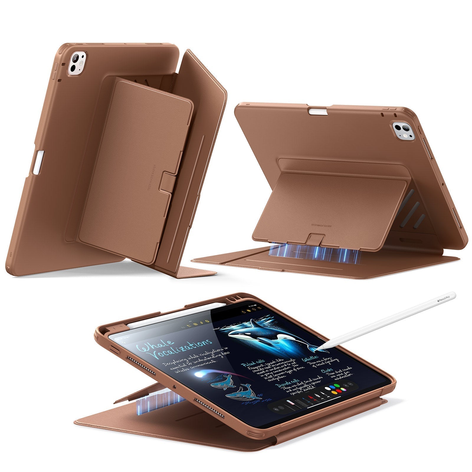 iPad Pro 11" (2024) Flip Magnetic Case with Pencil Holder - Brown ESR ESR