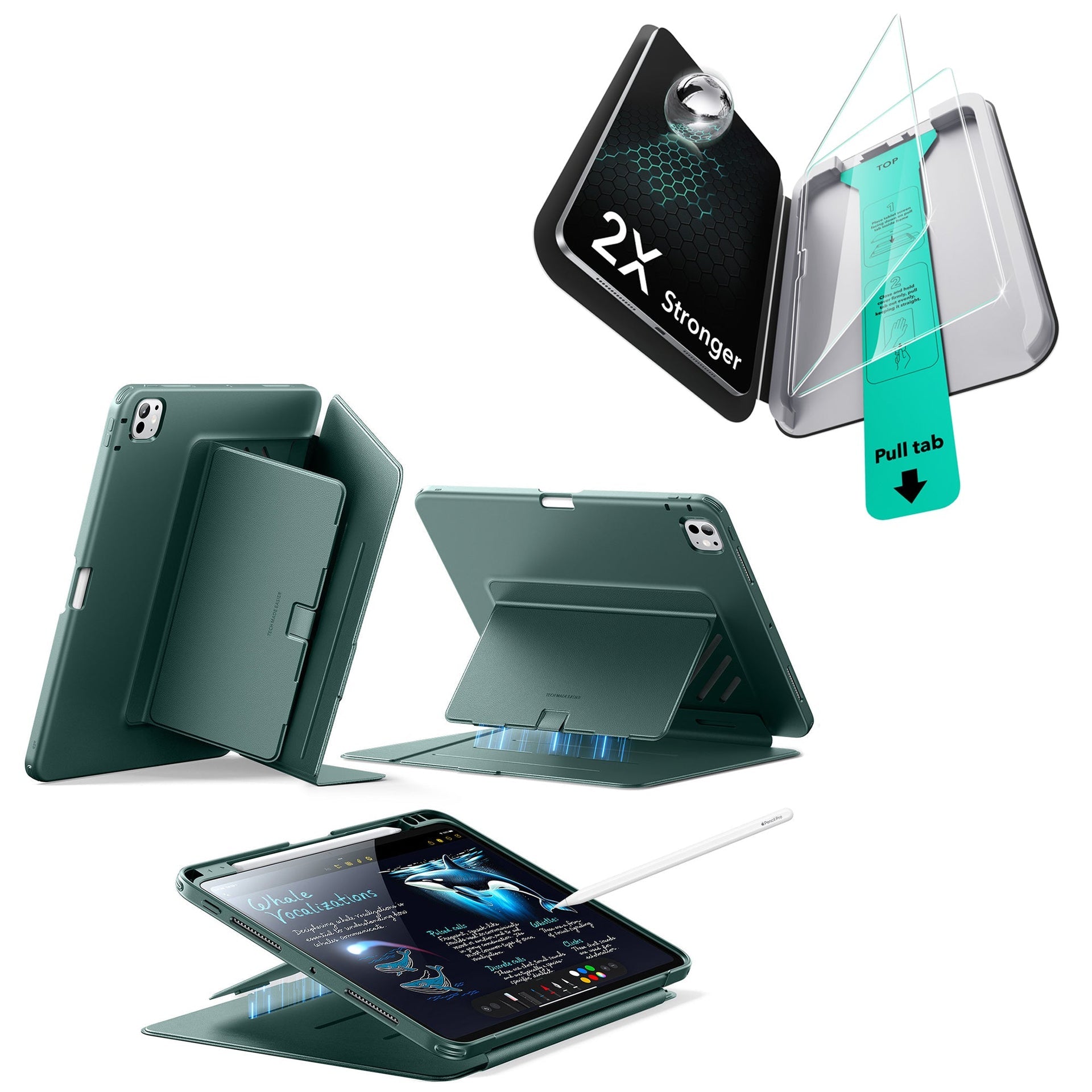 iPad Pro 11ʺ (2025) Flip Magnetic Protection Bundle - Green ESR ESR