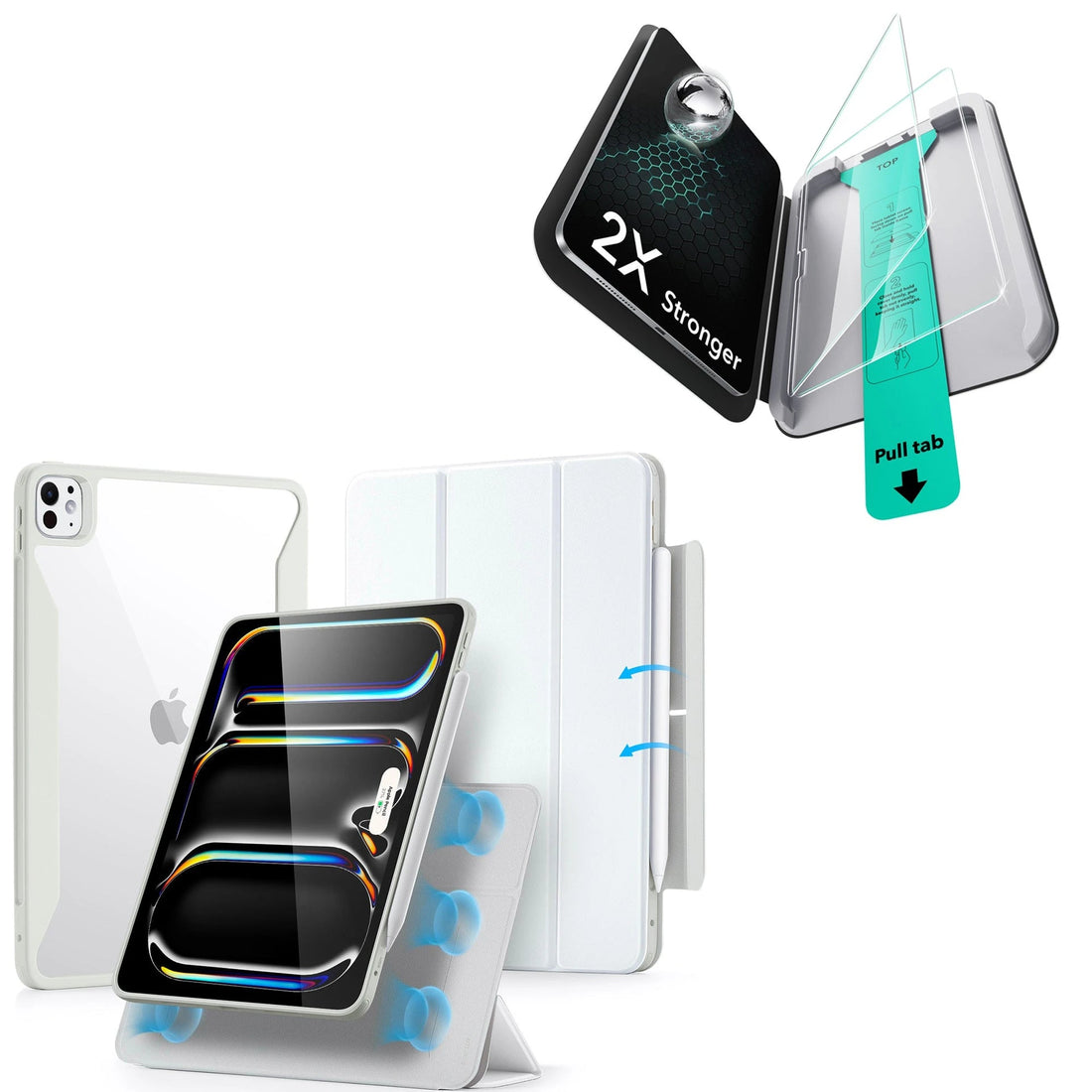 iPad Pro 11ʺ (2025) Rebound Case and Screen Protector Bundle - Brilliant White ESR ESR