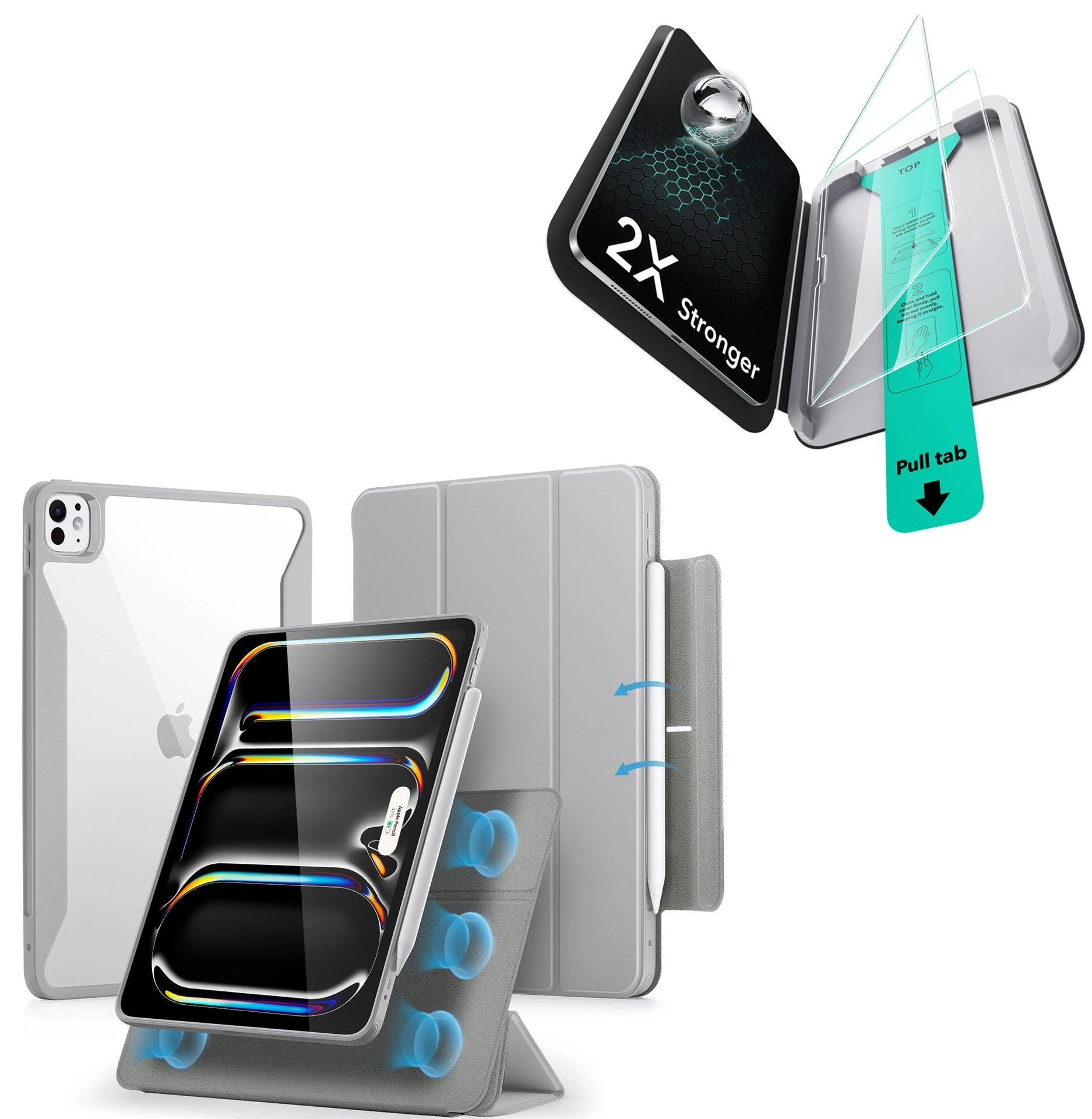 iPad Pro 11ʺ (2025) Rebound Case and Screen Protector Bundle - Grey ESR ESR