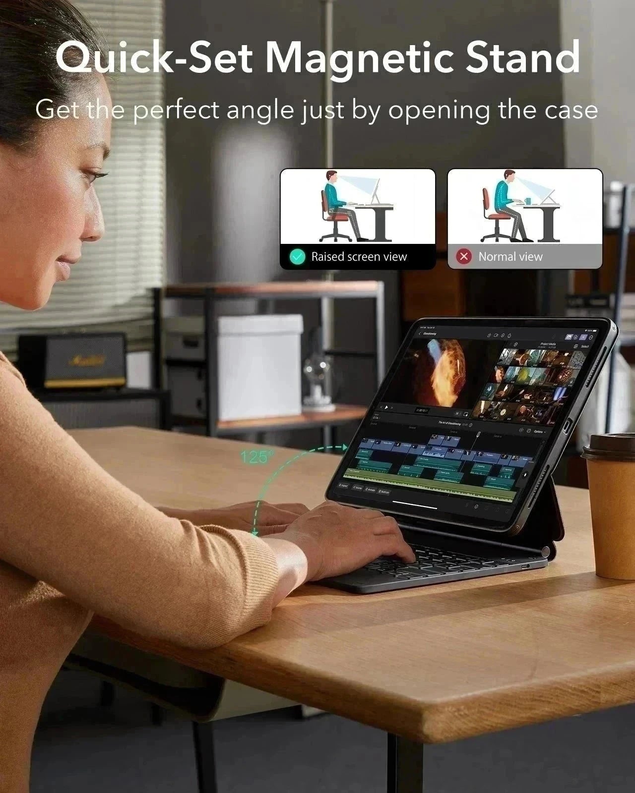 iPad Pro 13ʺ (2025) Bundle Rebound Magnetic Keyboard Case 360, Digital Pencil & Screen Protectors - UK Layout-Black ESR ESR