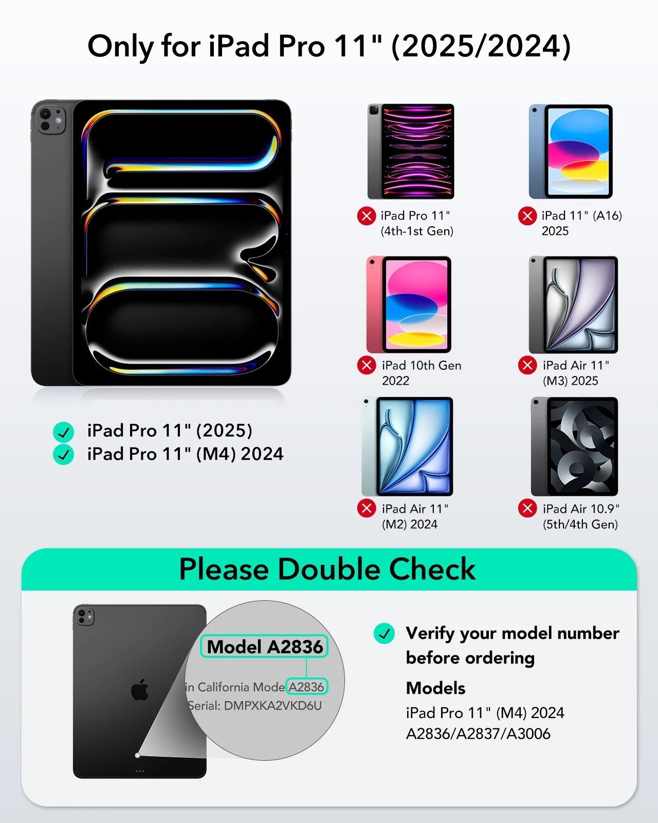 Compatibility: compatible with iPad Pro 11" (2025/2024)