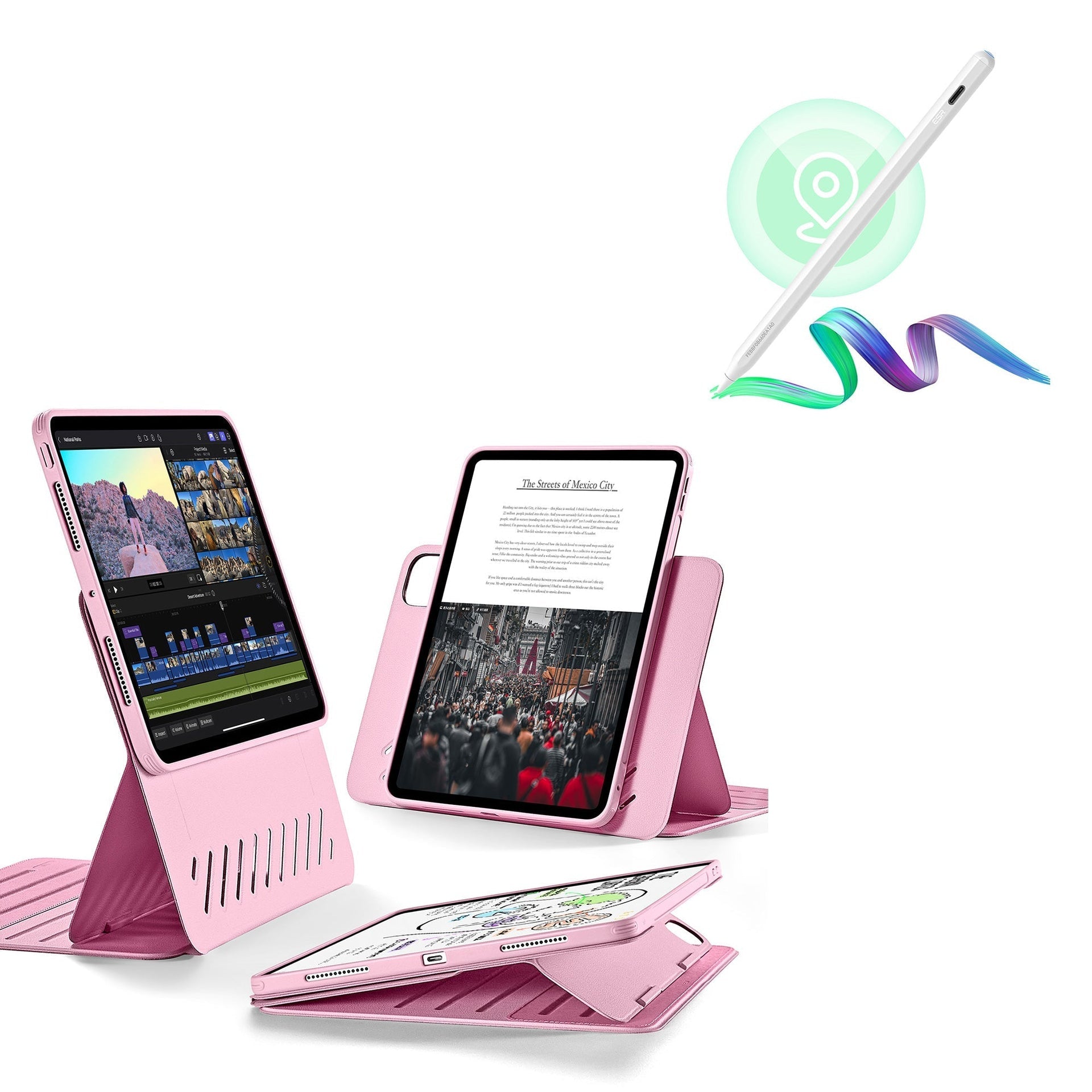 iPad Pro 11″ (2024) Shift Magnetic Case with Pencil Bundle - Pink ESR ESR