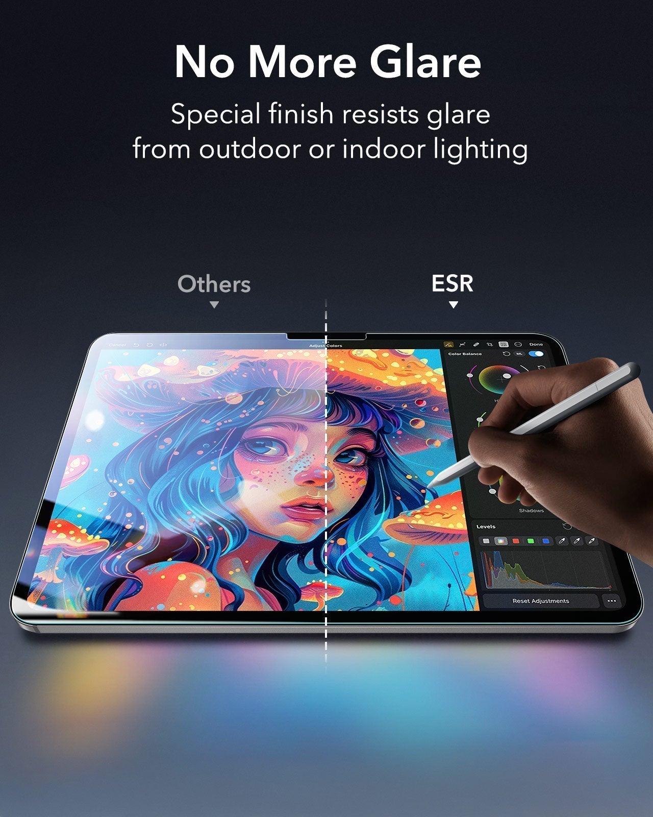 Special finish resists glare from outdoor orindoor lighting