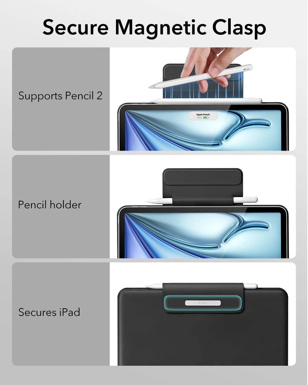 iPad Pro 12.9″ (2022) Rebound Magnetic Keyboard Case - US Layout-Black ESR ESR