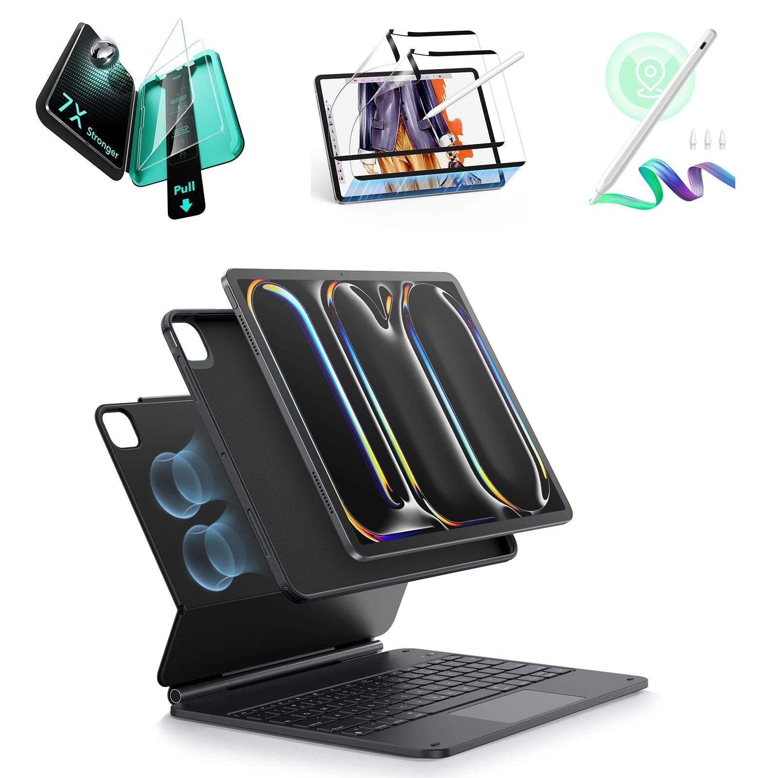 ESR iPad Pro 11" 2024 Rebound Magnetic Keyboard Case 360 Transformation Bundle