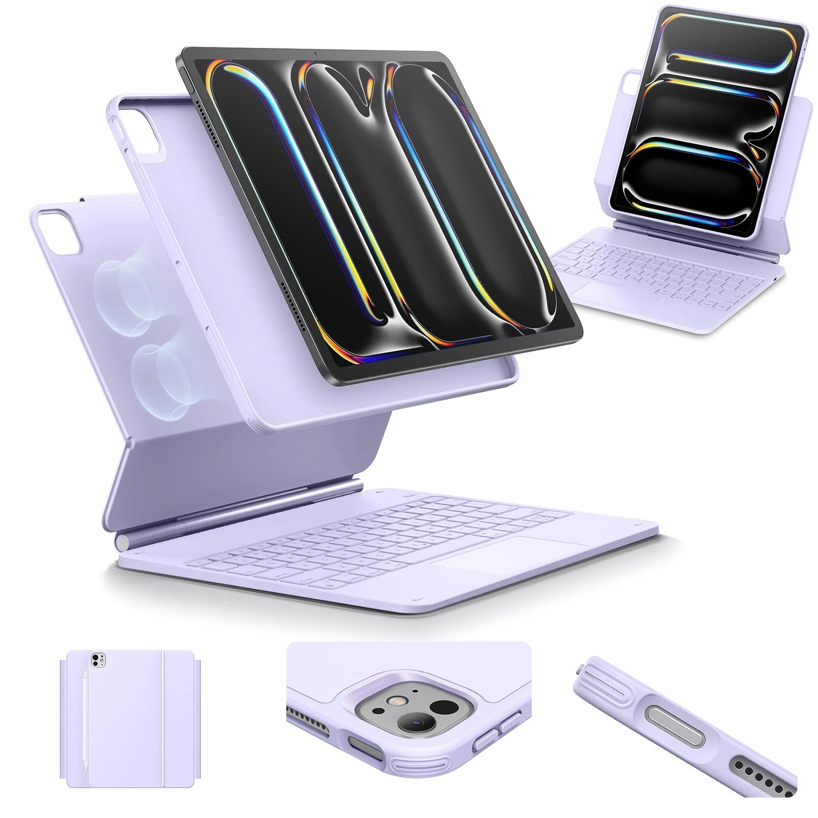 iPad Pro 13” (2024) Rebound Magnetic Keyboard Case 360 - US Layout-Purple ESR ESR