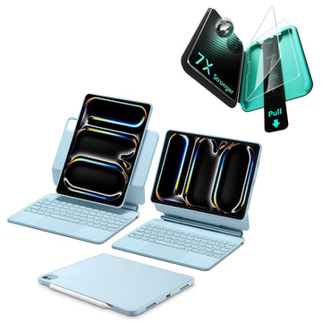 iPad Pro 13ʺ (2025) Bundle Rebound Magnetic Keyboard Case 360 & Armorite Screen Protectors  - US Layout-Blue ESR ESR