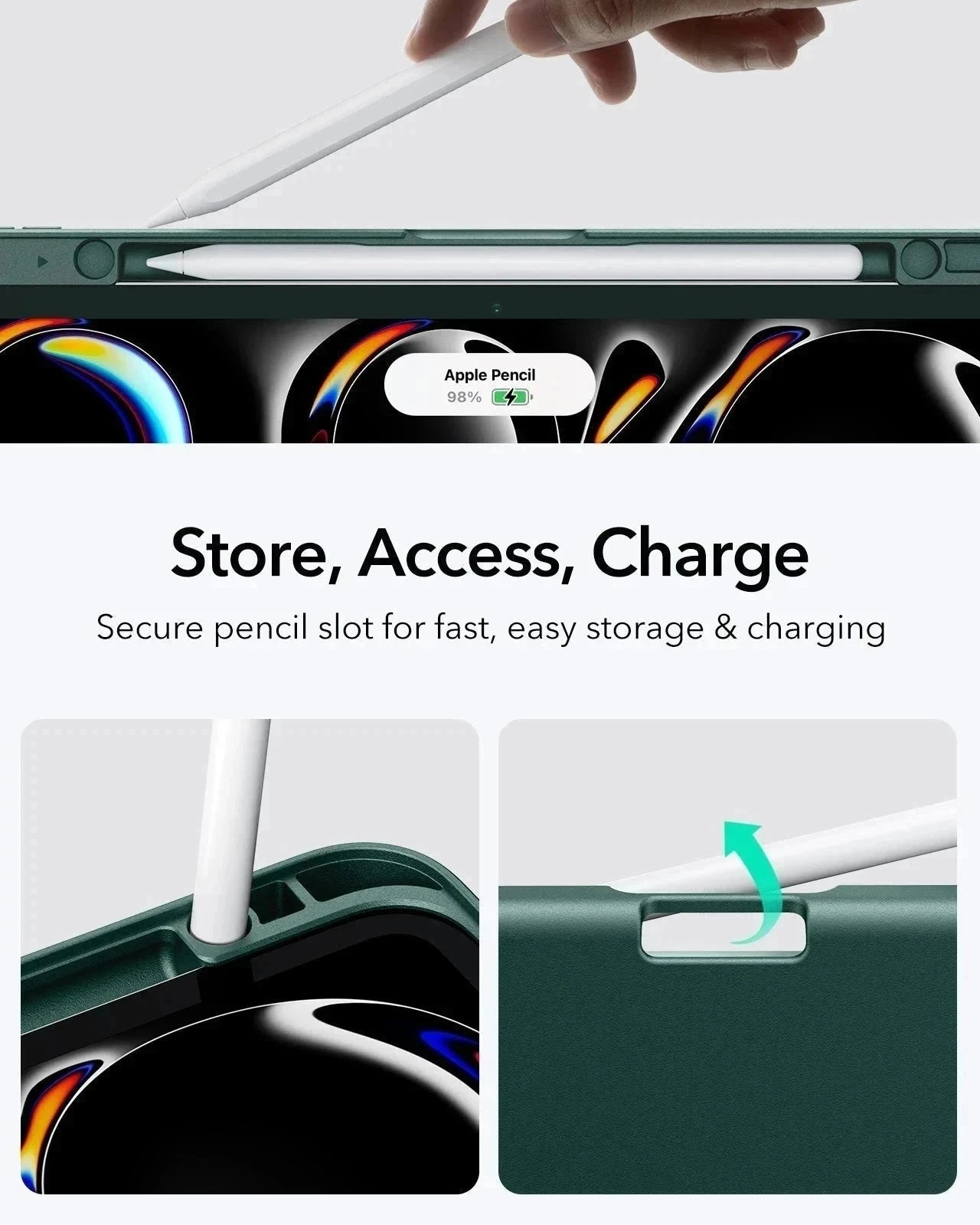 iPad Pro 13" (2024) Flip Magnetic Case with Pencil Holder - Green ESR ESR