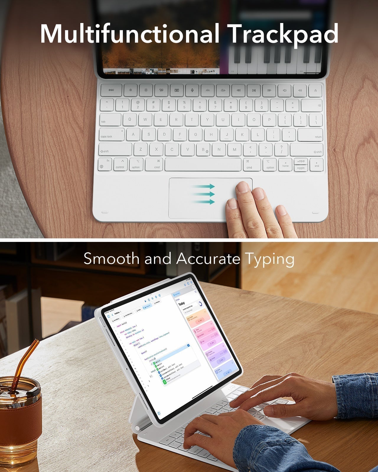 iPad Pro 13" (2025) Rebound Magnetische Tastatur Hülle 360 - DE Layout-Weiß ESR ESR