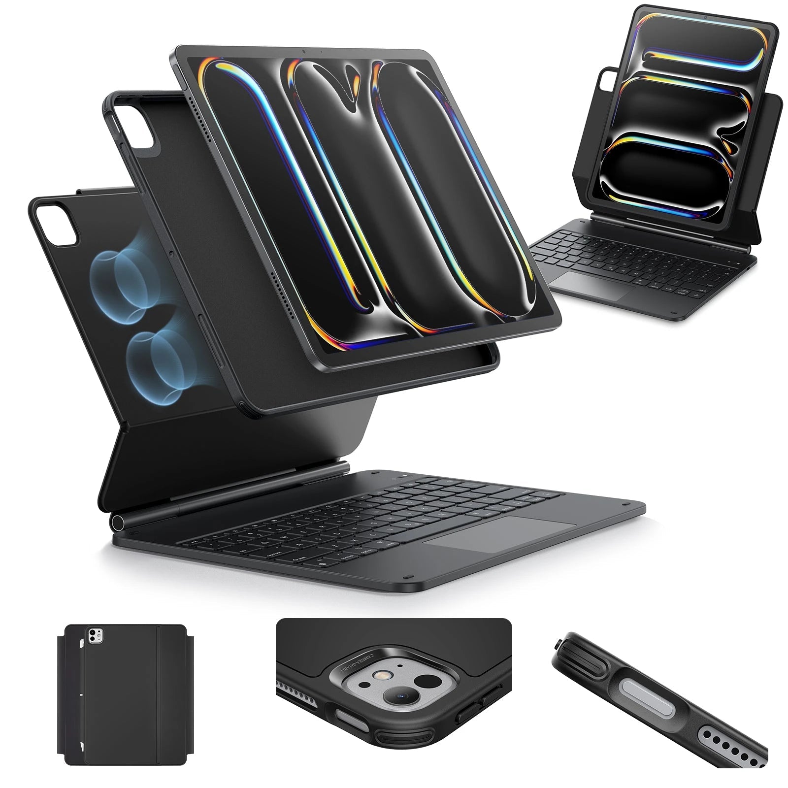 iPad Pro 13" (2025) Rebound Magnetische Tastatur Hülle 360 - DE Layout-Schwarz ESR ESR