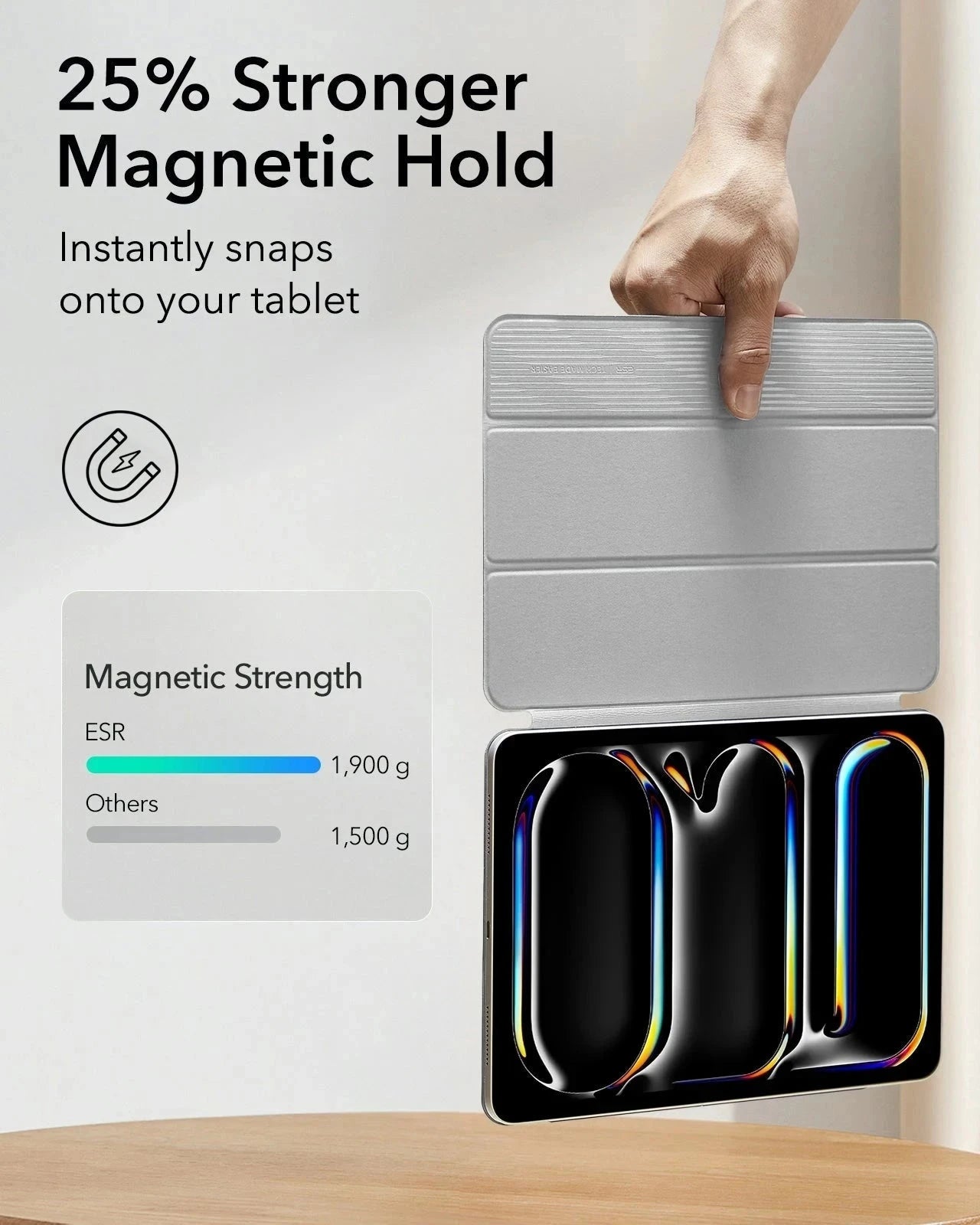 iPad Pro 13" (2025) Rebound Magnetic Case - Grey ESR ESR
