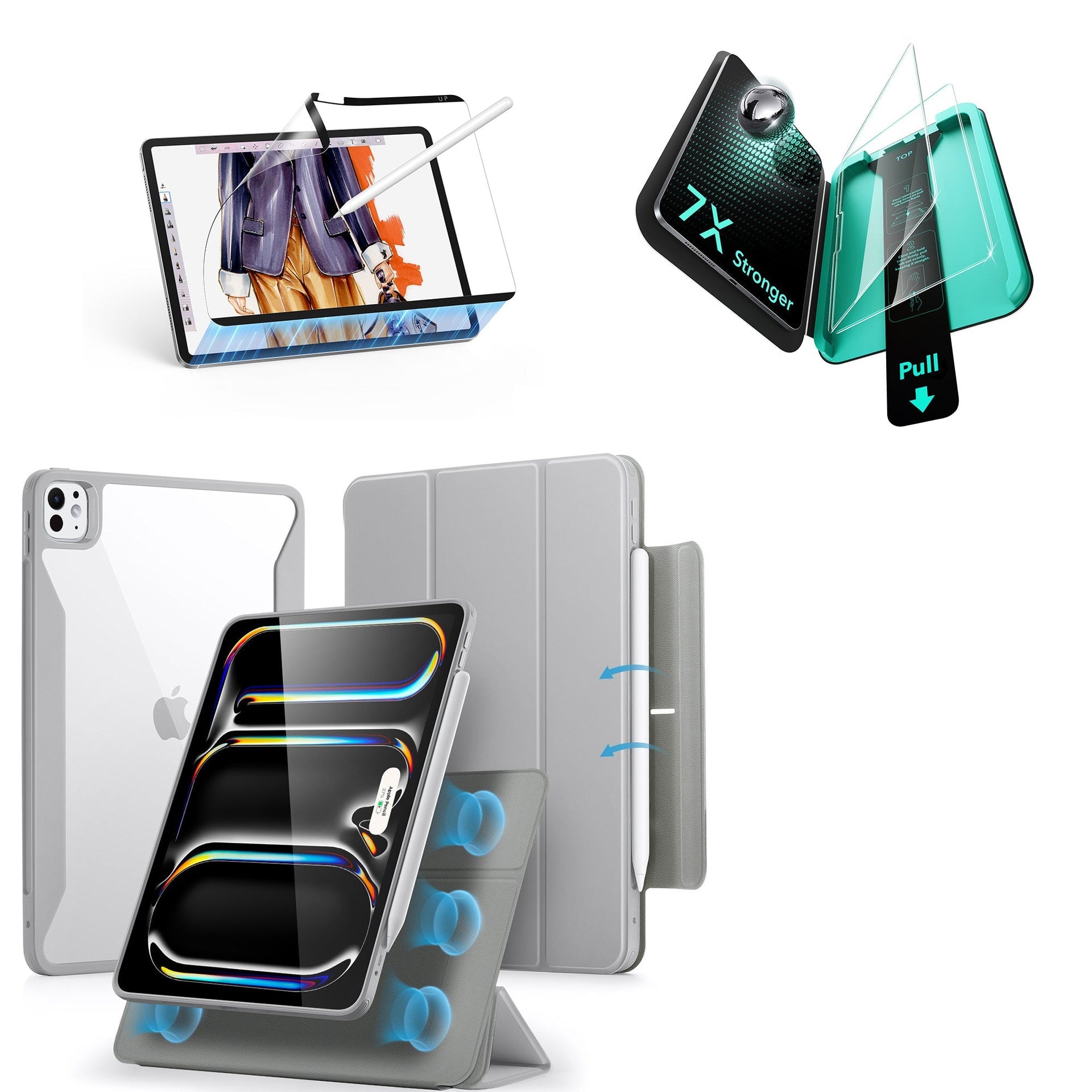 iPad Pro 13ʺ (2025) Rebound Transformation Bundle - Grey ESR ESR