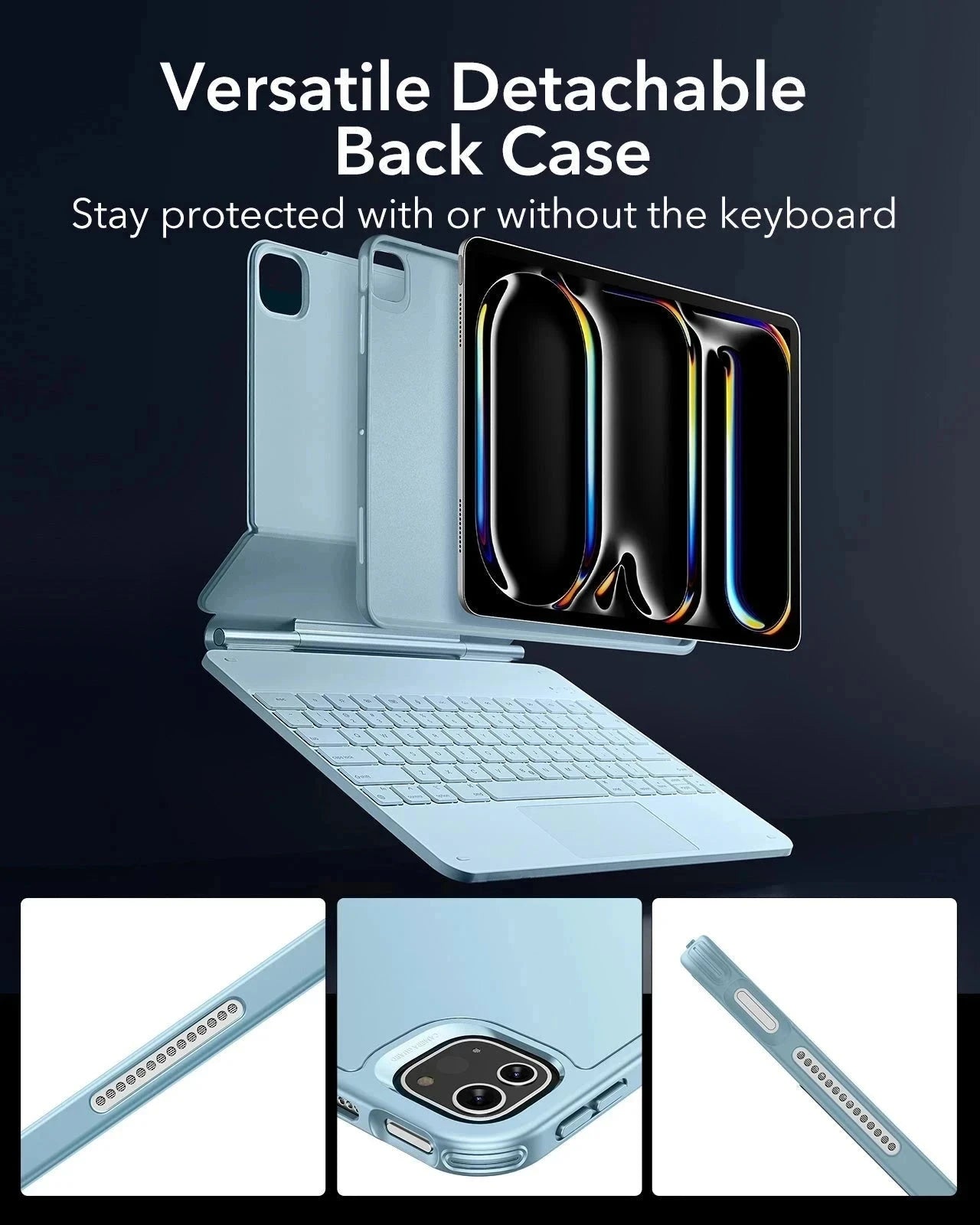 iPad Pro 13ʺ (2025) Bundle Rebound Magnetic Keyboard Case 360 & Armorite Screen Protectors  - US Layout-Blue ESR ESR