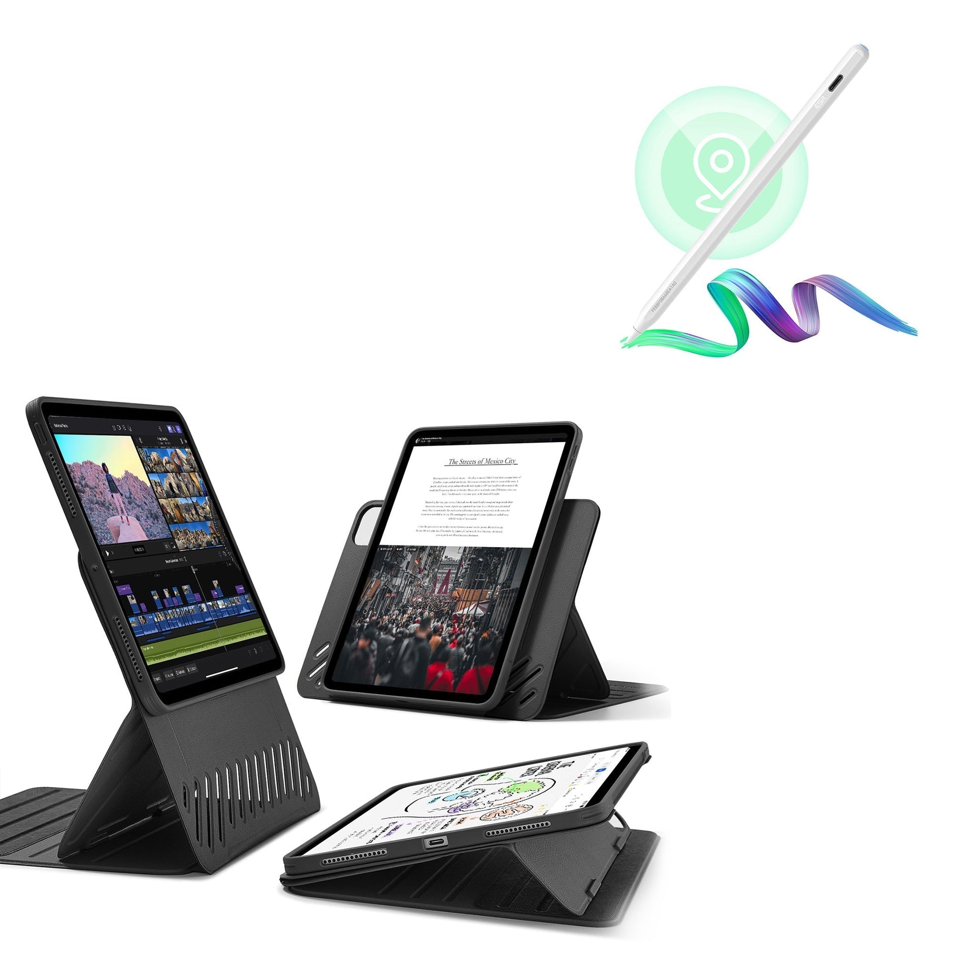 iPad Pro 13″ (2024) Shift Magnetic Case with Pencil Bundle - Black ESR ESR