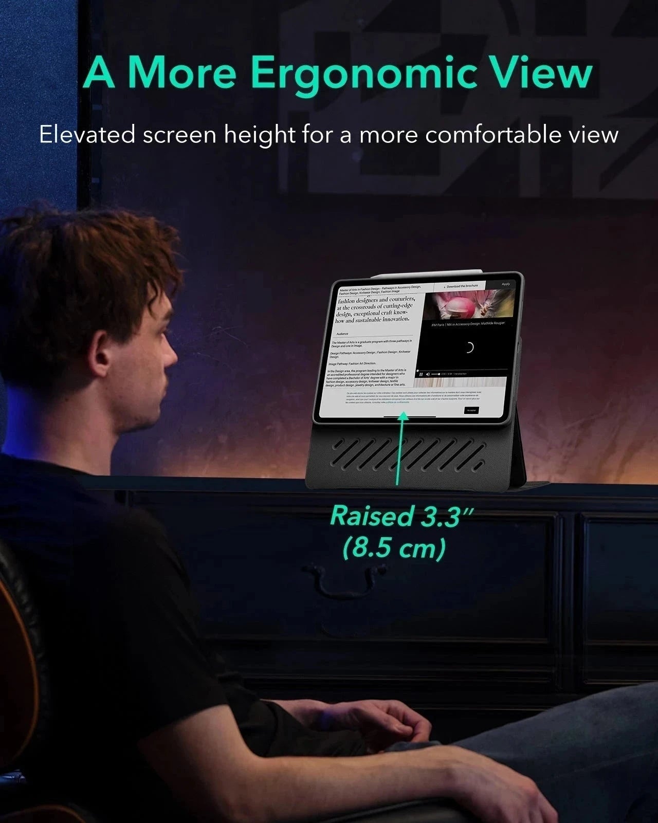 ipad pro 13 inch case with screen height fir more comforable view