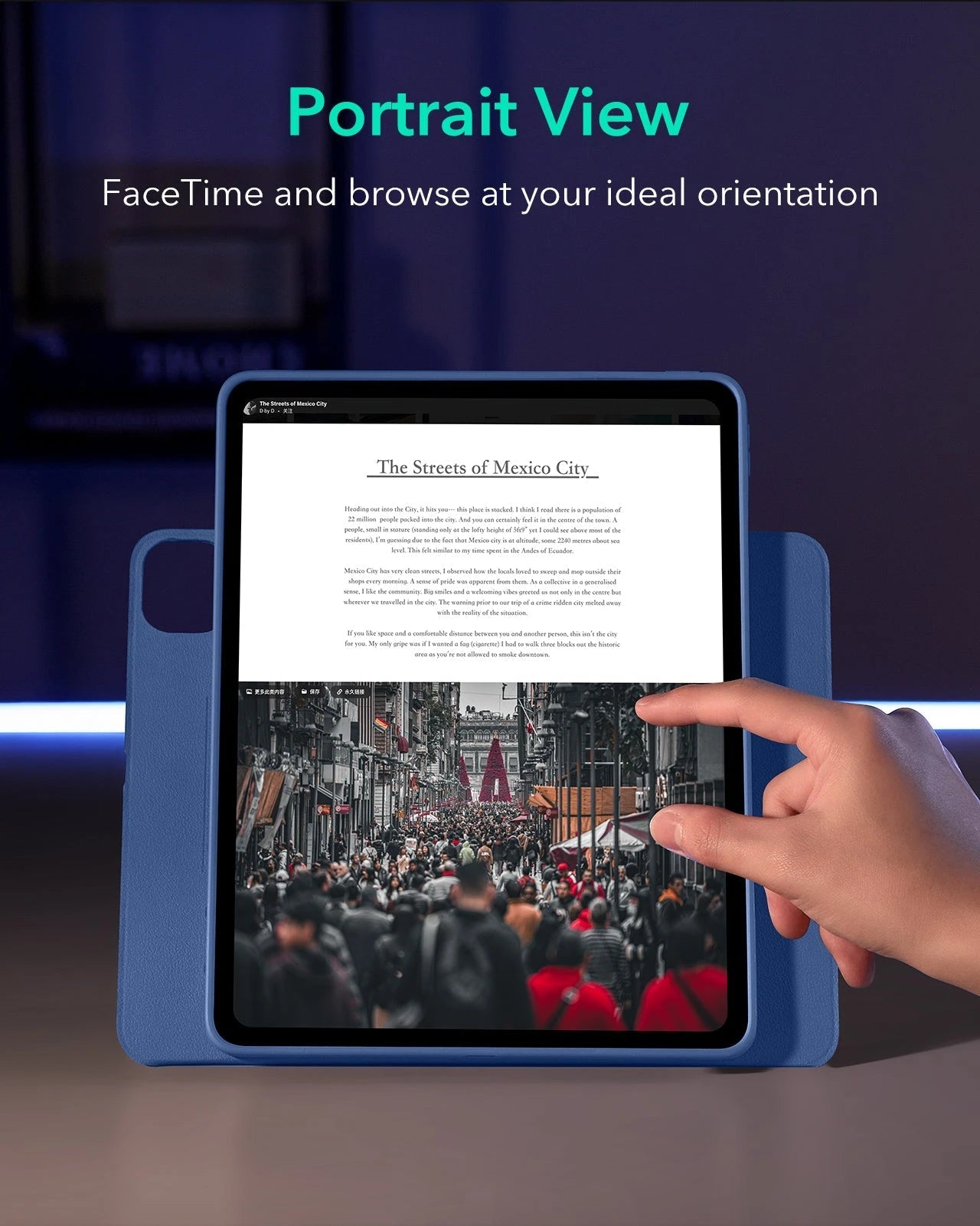 iPad Pro 13″ (2025) Shift Magnetic Case with Pencil Bundle - Navy Blue ESR ESR