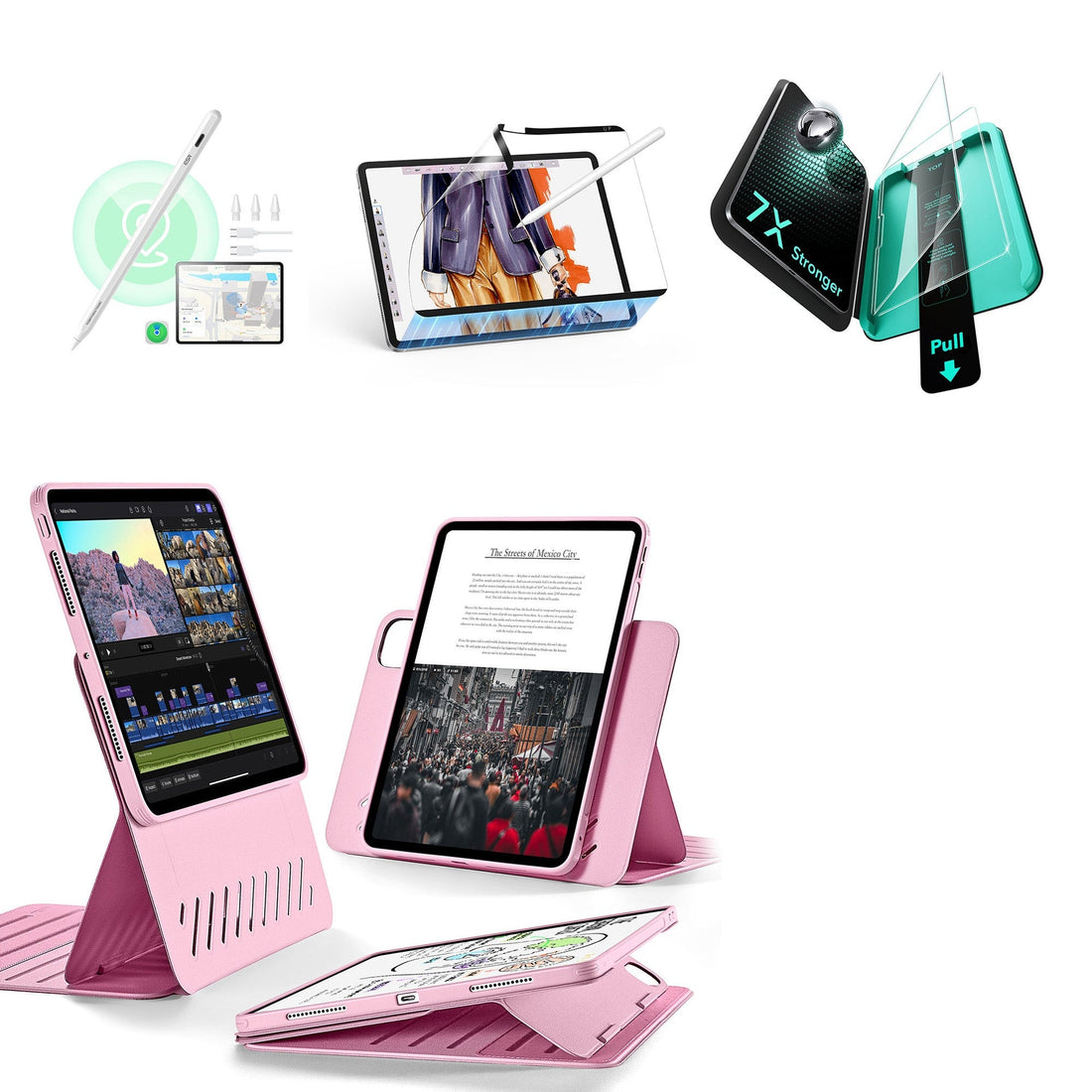 iPad Pro 13ʺ (2025) Shift Transformation with Digital Pencil Bundle - Pink ESR ESR