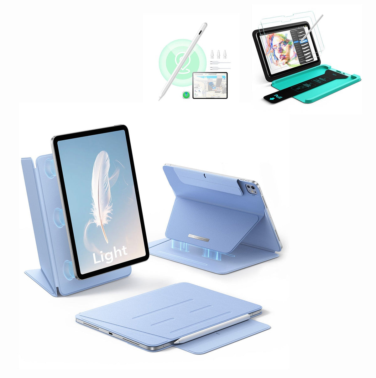 iPad Pro 13" (M5) 2025 AirStance Magnetic Creator Bundle - Sky Blue ESR ESR