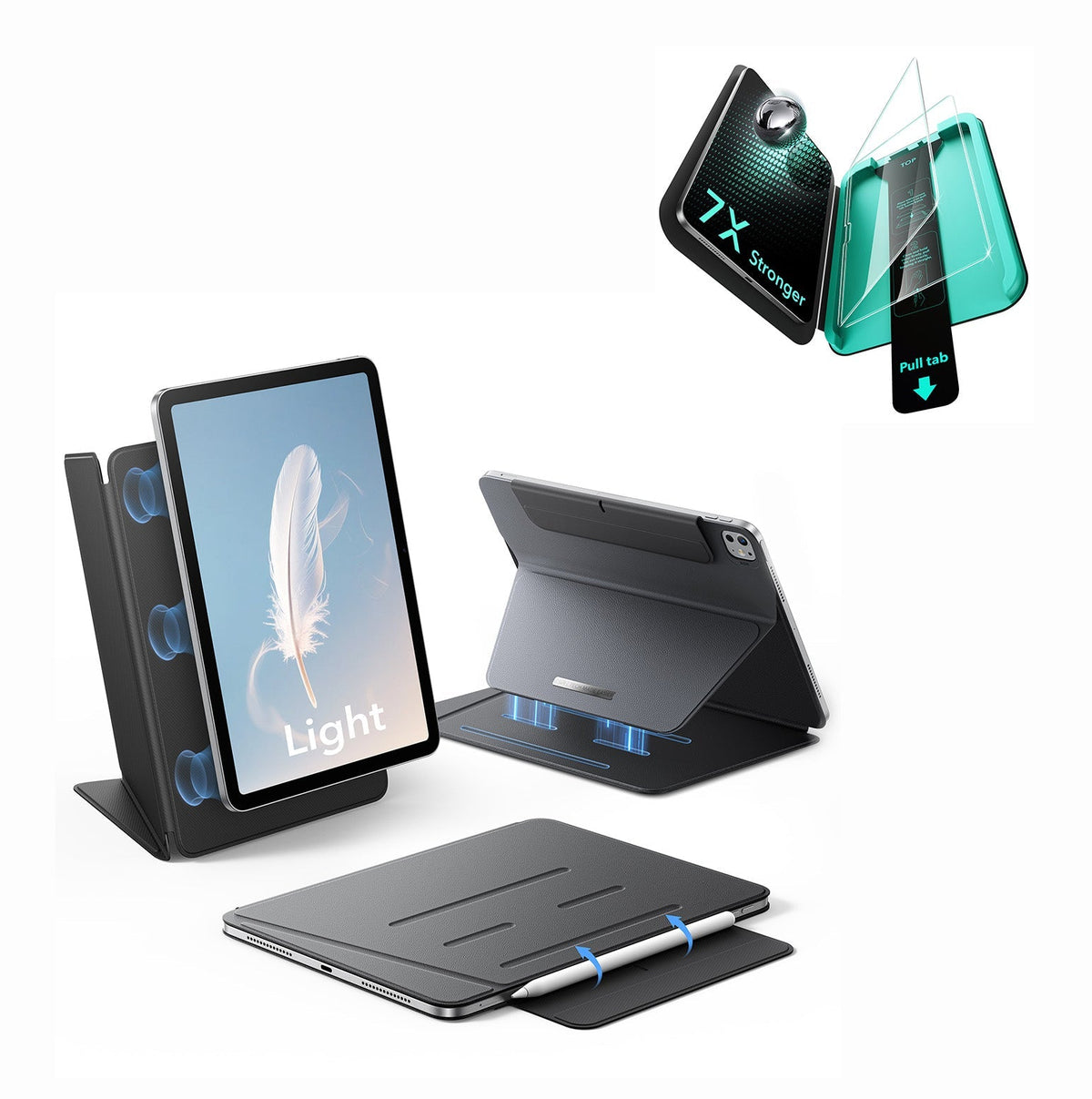 iPad Pro 13" (M5) 2025 AirStance Magnetic Protection Bundle - Black ESR ESR