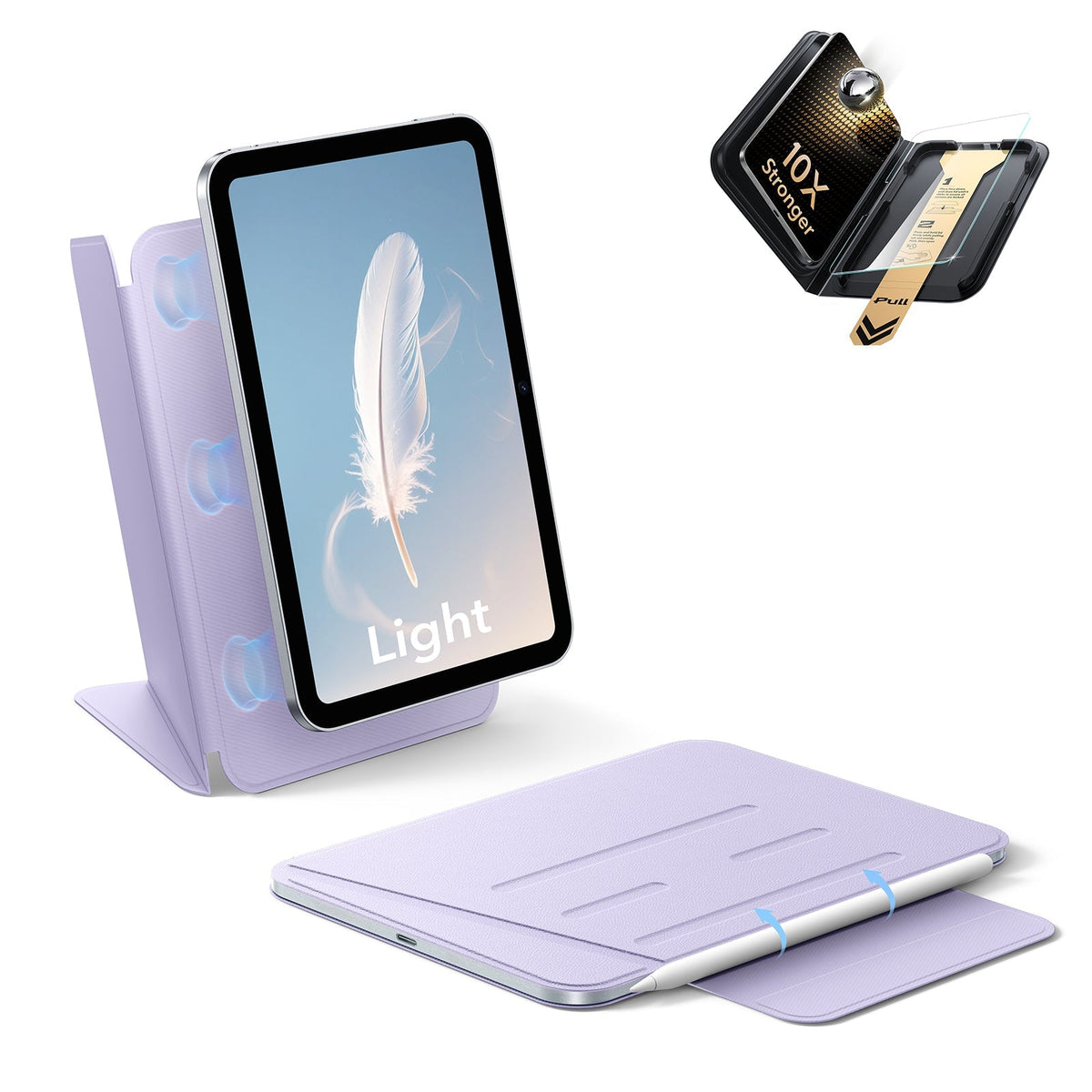 iPad mini (A20 Pro) AirStance Magnetic Case Ultimate Protection Bundle - Purple ESR ESR