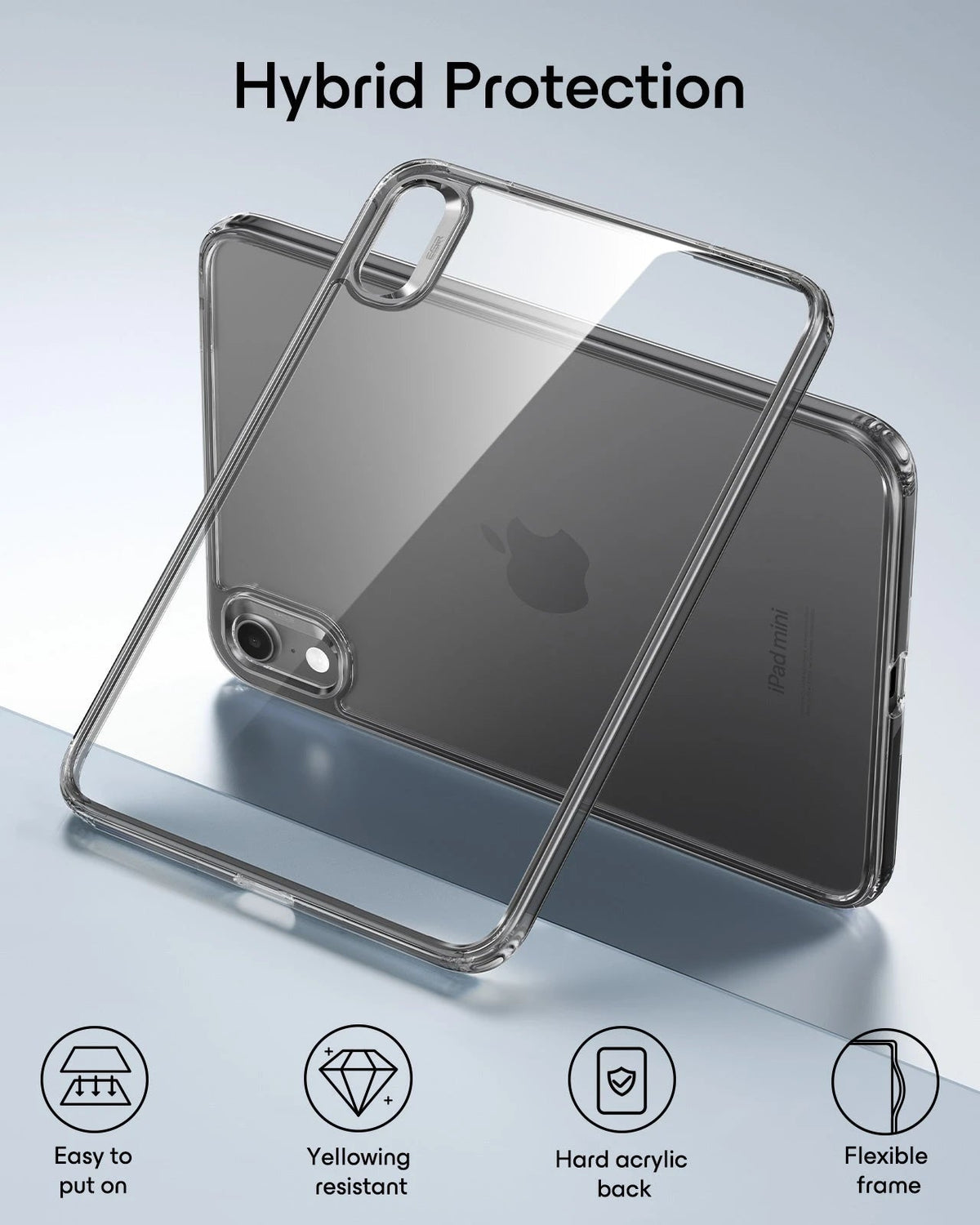 iPad mini (A20 Pro) Classic Hybrid Back Case - Clear Black ESR ESR