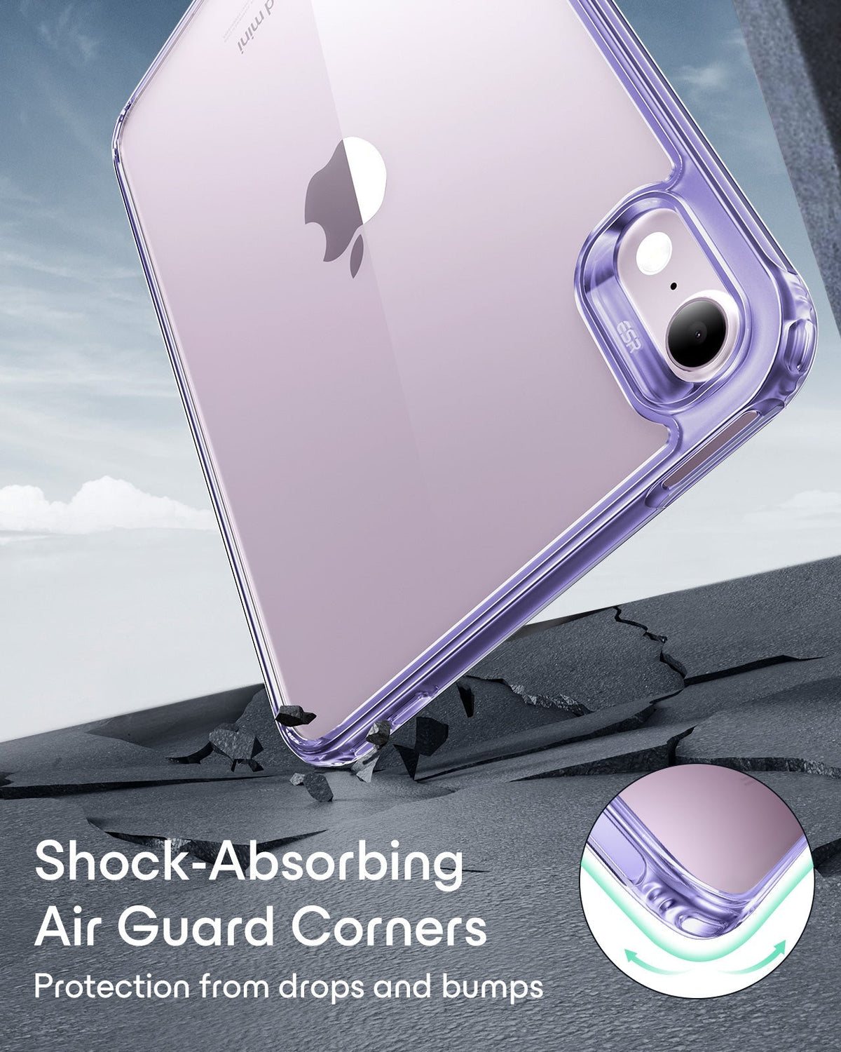iPad mini (A20 Pro) Classic Hybrid Back Case - Clear Purple ESR ESR
