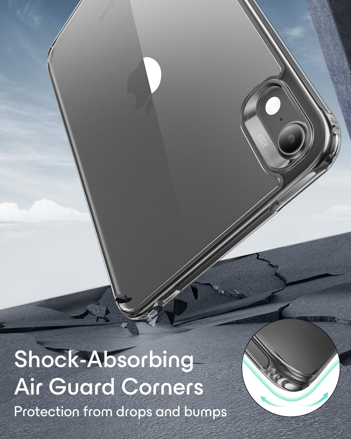 iPad mini (A20 Pro) Classic Hybrid Back Case - Clear Black ESR ESR