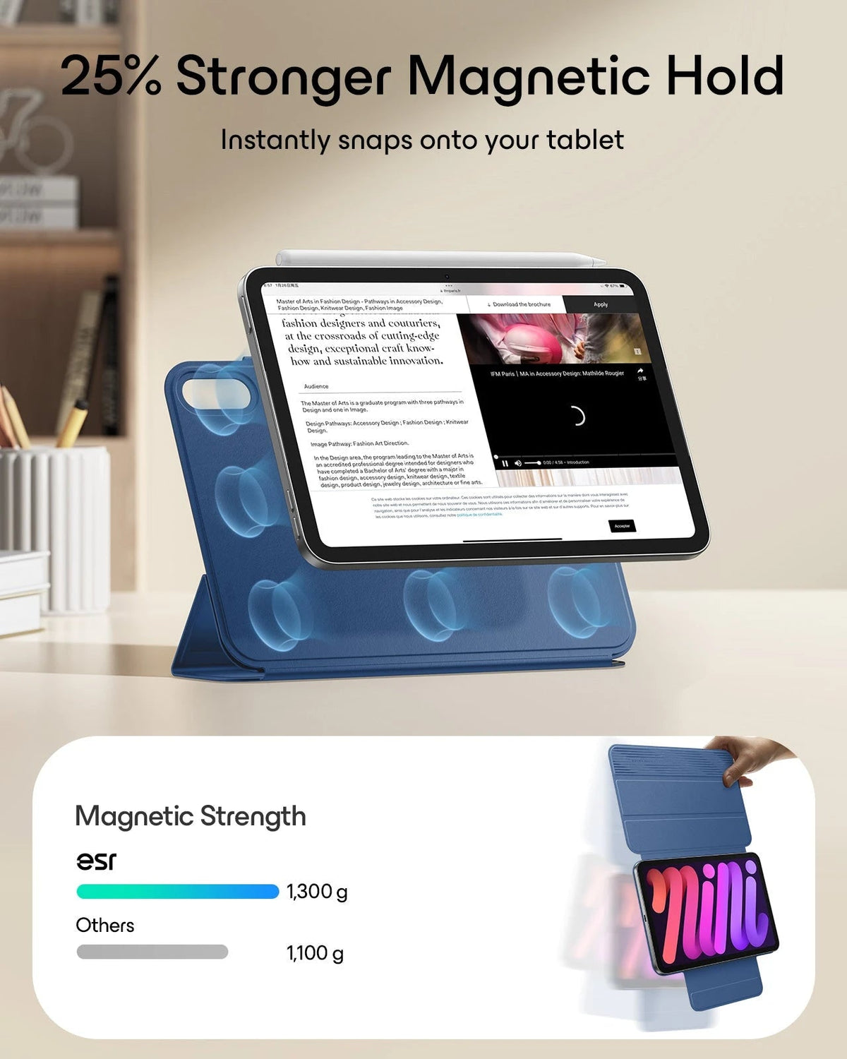 iPad mini (A20 Pro) Rebound Magnetic Case - Navy Blue ESR ESR
