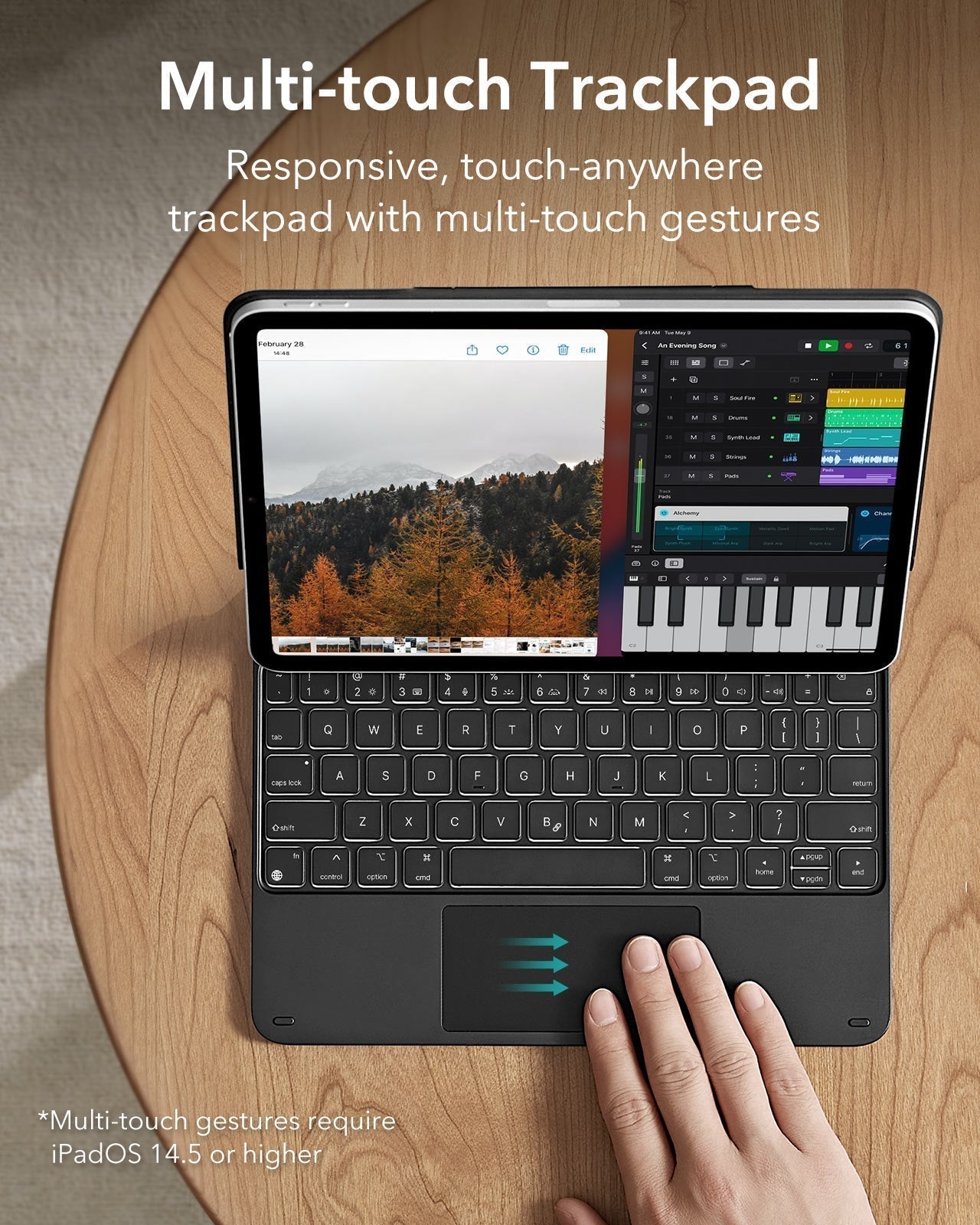 iPad 11" (A16, 2025) Rebound Magnetic Keyboard Case Paper-Feel Bundle - UK Layout-Black ESR ESR