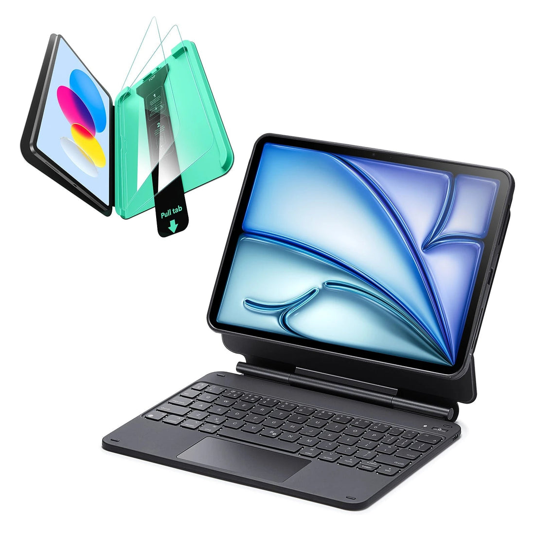 iPad Air 11“ (2025) Rebound Magnetische Tastaturhülle 360 Schutz Bündel-DE layout-Black ESR ESR