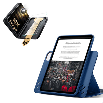 iPad Pro 13" (M5) 2025 Bundle Shift Magnetic Case & Armorite Pro Screen Protector With UltraFit Tray - Navy Blue