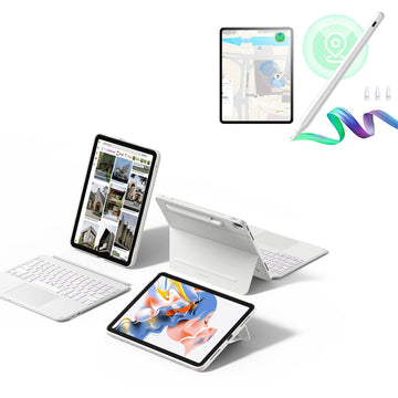iPad Air 13" (M3) 2025 Shift Tastaturhülle (abnehmbar) mit Geo Pencil Bundle- DE Layout - White