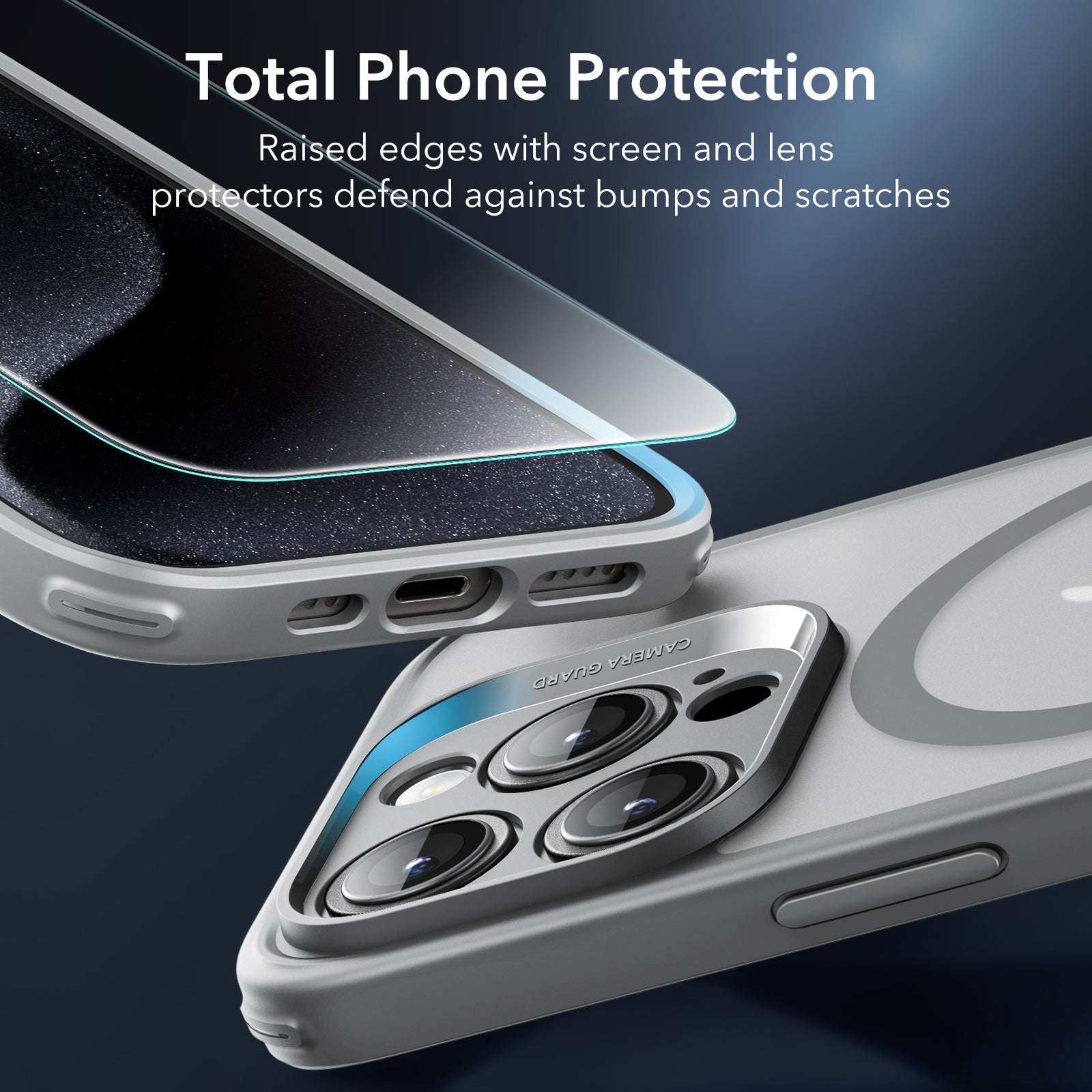 iPhone 15 Pro Classic Pro Case (HaloLock) Set - Frosted Grey ESR ESR