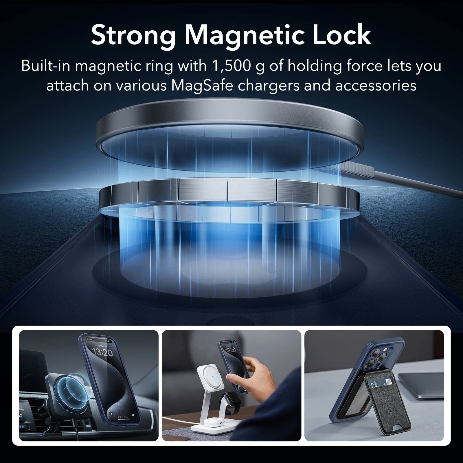 iPhone 15 Pro Max Classic Pro Case (HaloLock) Set - Frosted Dark Blue ESR ESR