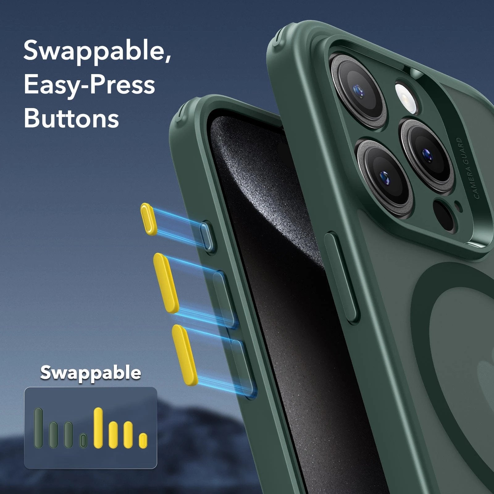 iPhone 15 Pro Max Classic Pro Case (HaloLock) Set - Frosted Dark Green ESR ESR
