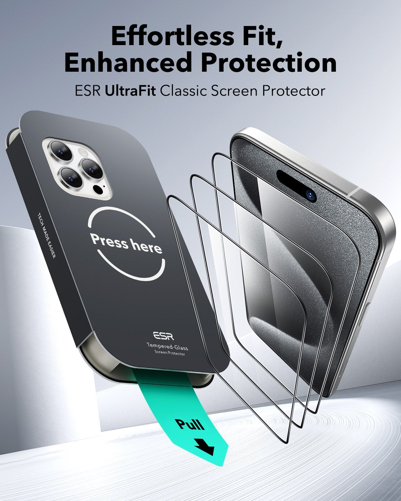 ESR iPhone 15 Pro Max Tempered Glass Screen Protector 3 Pack