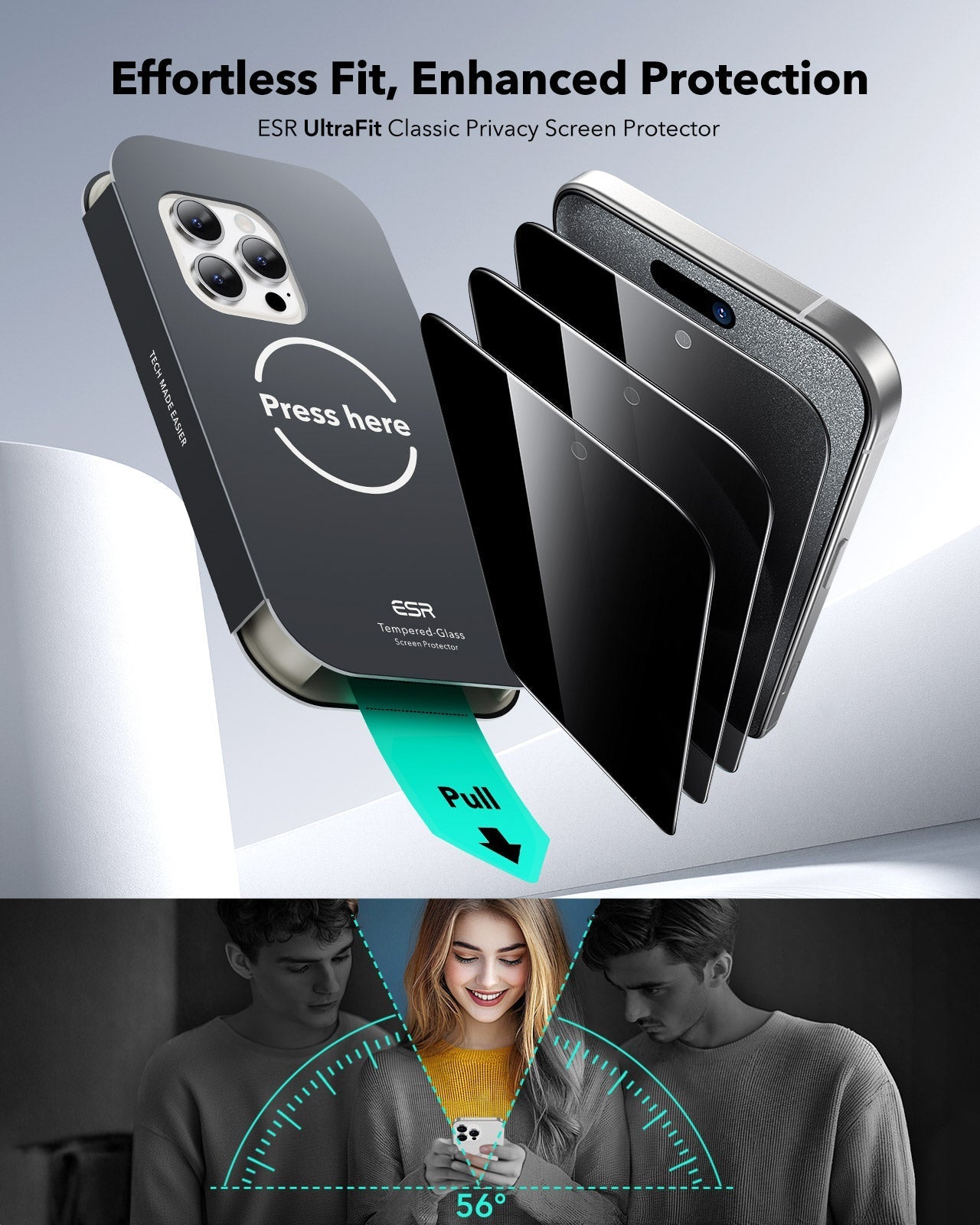 Best Privacy Screen Protector for iPhone 15 Pro ESR 