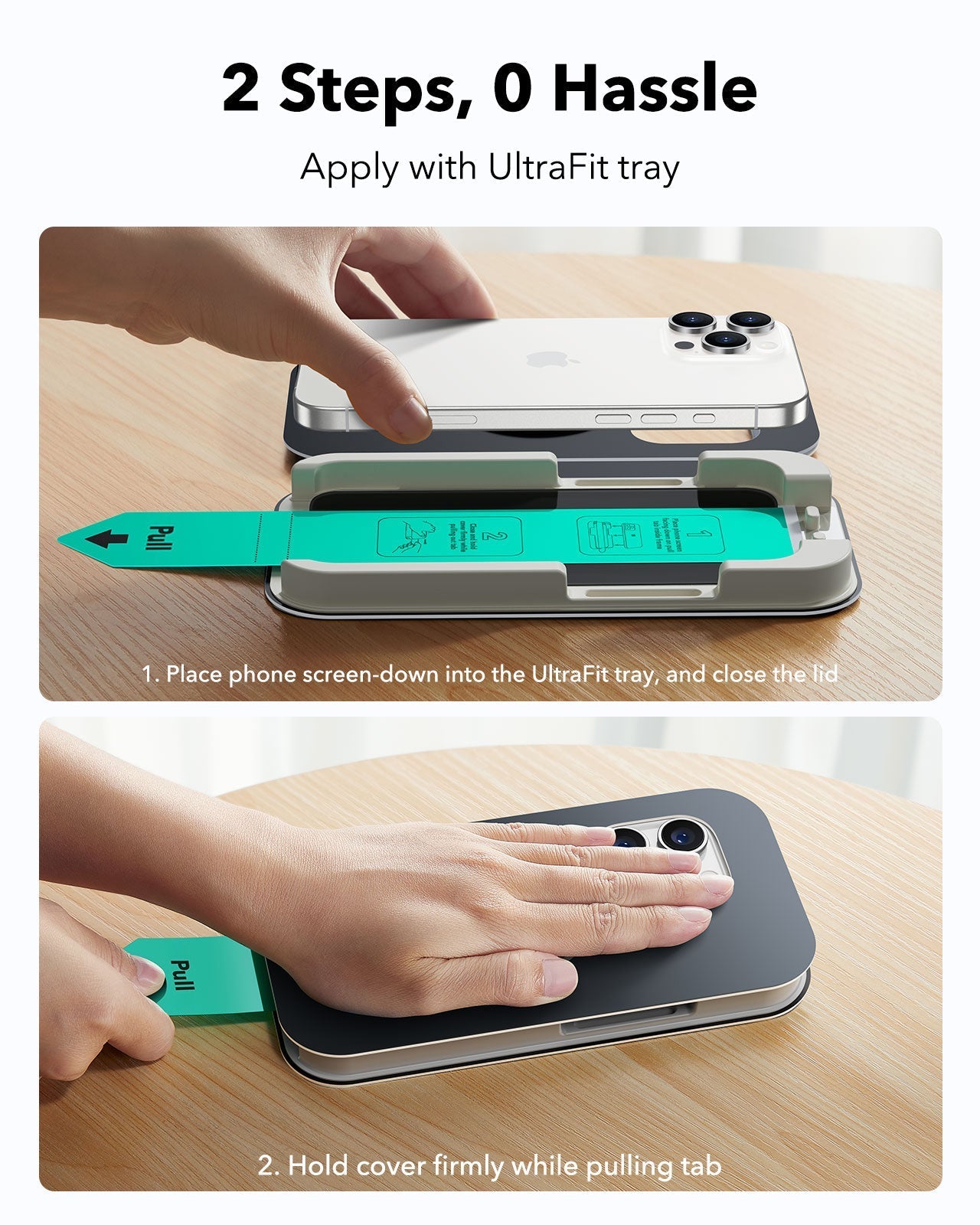 Best Privacy Screen Protector for iPhone 15 Pro ESR apply with ultrafit tray