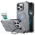 iPhone 16 Pro Max Cyber Tough Magsafe Case with Stand Titanium 