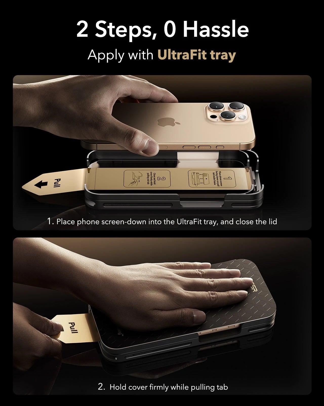 ESR Best iPhone 16 Pro Max Corning Tempered Glass Screen Protector  apply with ultrafit tray