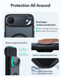 ESR iPhone 17 Air Magsafe Case with Stand Camera Control Frosted Black Raised Edge Protection
