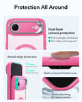 ESR iPhone 17 Air Magsafe Case with Stand Camera Control Frosted Pink Raised Edge Protection