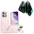 iPhone 17 Bundle Classic Hybrid Magnetic Case (Camera Control, Stash Stand) and Armorite Privacy Screen Protector - Frosted Bubblegum Pink ESR ESR