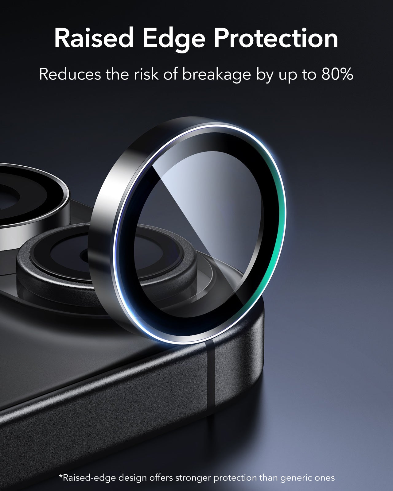 ESR iPhone 17 Armorite Camera Lens Protector Black raised edge protection