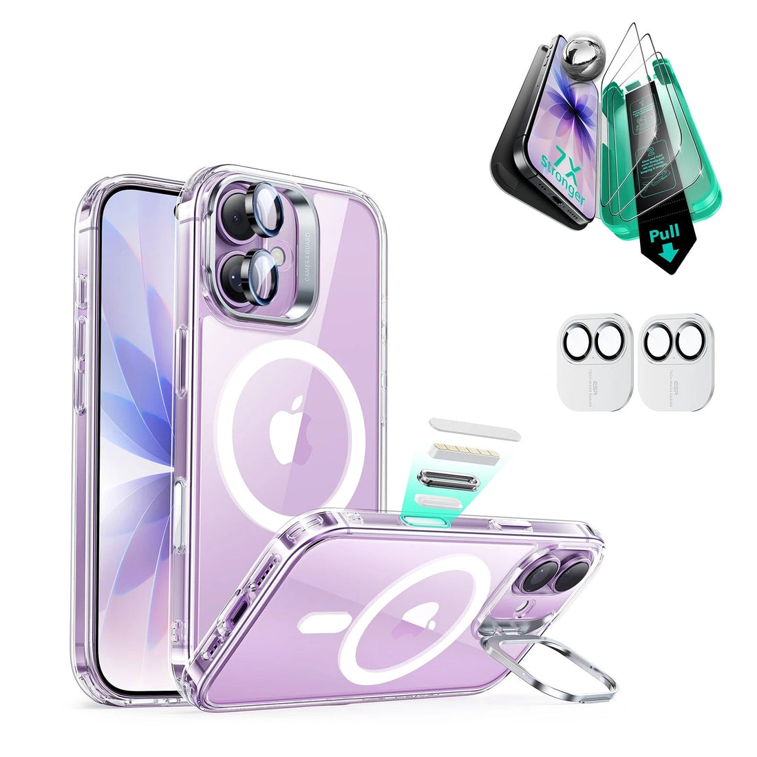 iPhone 17 Classic Hybrid Magsafe Case Stand and Screen Protector Clear