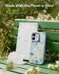 ESR Blue Floral iPhone 17 Magsafe Case with Stand Made With the Planet in Mind
